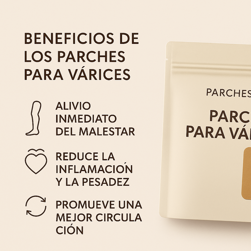 Pack 24 Parches para Várices – Alivio del Dolor, Hinchazón y Mejora de la Circulación
